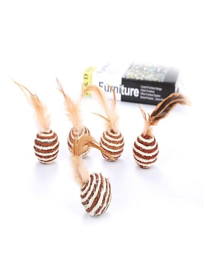 THE DDS STORE 2 Pcs Interactive Kitten Games Toys Sisal Ball Cat Training Catcher Cat Playing Toy (Color May Vary) - Image 4